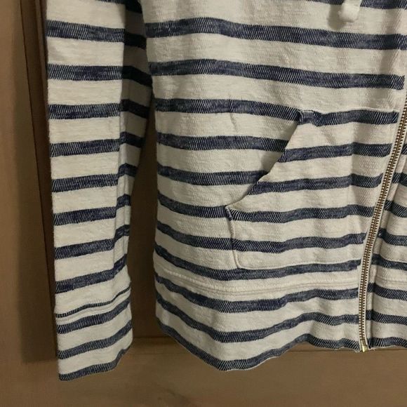 Navy Stripes Women’s Small Full Zip Hooded Casual Jacket EUC - Picture 4 of 8
